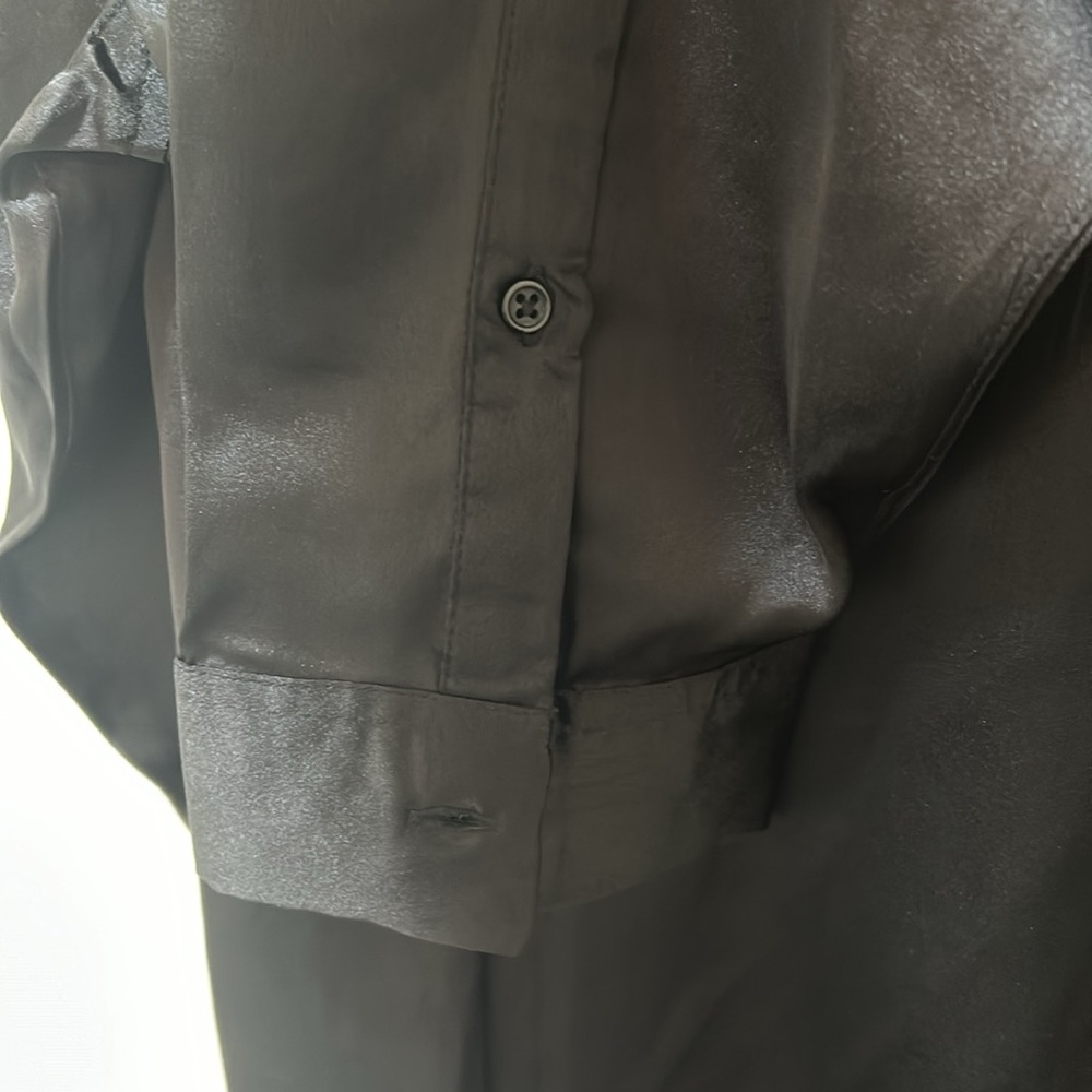 ASOS DESING BUTTON UP DRESS SHIRT BLACK LONG SLEEVE MEN Sz 3XL - Picture 7 of 10